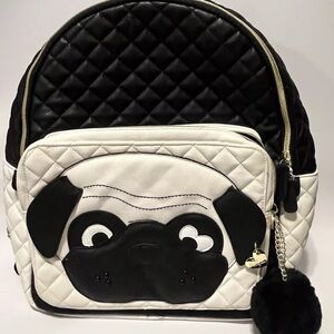 Betsey Johnson Pug Back Pack With Bag Charms